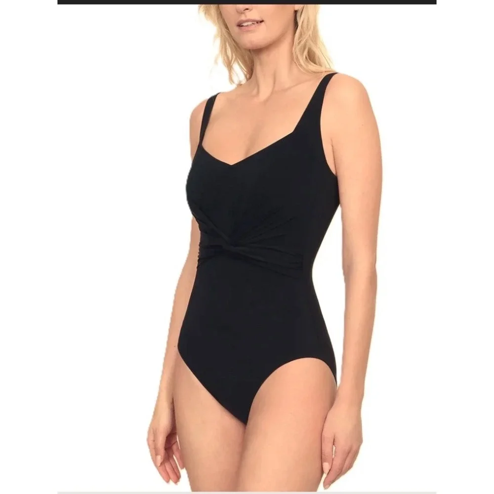 Gottex Beaute Luxury‎ Sweetheart Nexk One Piece Black Swimsuit NWT